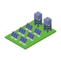 Isometric Solar Panel On White Background vector