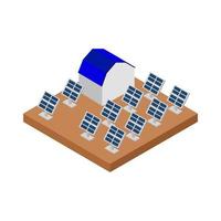 Isometric Solar Panel On White Background vector