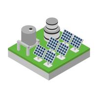 Isometric Solar Panel On White Background vector