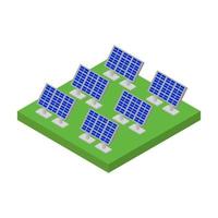 Isometric Solar Panel On White Background vector