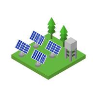 Isometric Solar Panel On White Background vector