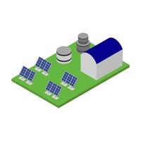 Isometric Solar Panel On White Background vector