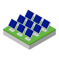 Isometric Solar Panel On White Background vector