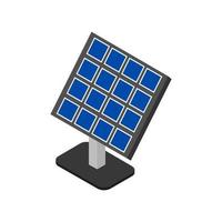 Isometric Solar Panel On White Background vector