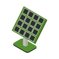 Isometric Solar Panel On White Background vector