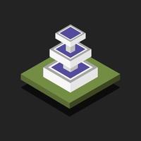 Isometric Fountain On White Background vector