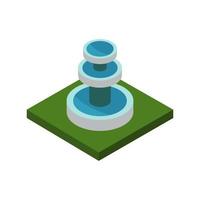 Isometric Fountain On White Background vector