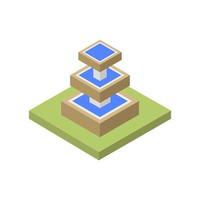 Isometric Fountain On White Background vector