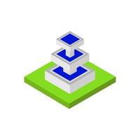 Isometric Fountain On White Background vector