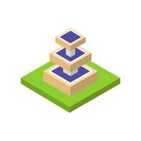 Isometric Fountain On White Background vector