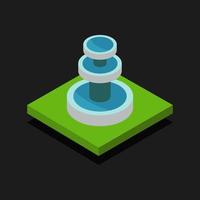 Isometric Fountain On White Background vector