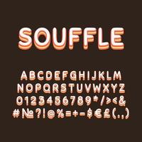 Souffle vintage 3d vector alphabet set