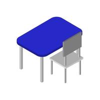 Isometric School Desk On White Background vector