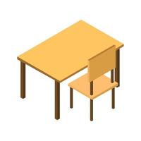 Isometric School Desk On White Background vector