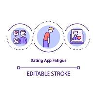 Dating app fatigue concept icon vector