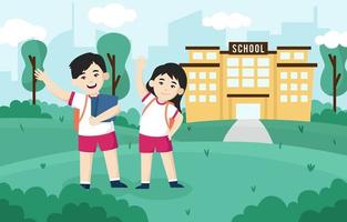 Happy Kids Back to School Illustration vector