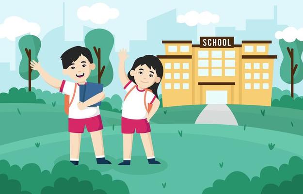 Happy Kids Back to School Illustration