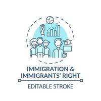 Immigration and immigrants right concept icon vector