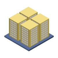 Isometric Skyscraper On White Background vector