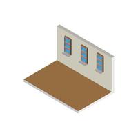Isometric Empty Room On White Background vector