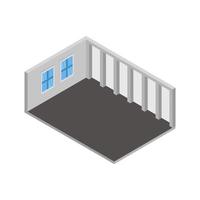 Isometric Empty Room On White Background vector