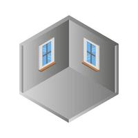 Isometric Empty Room On White Background vector