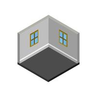 Isometric Empty Room On White Background vector