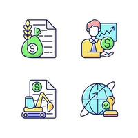 Intermediary services RGB color icons set vector