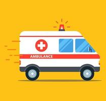 ambulancia acelerada con luces intermitentes