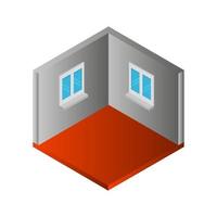 Isometric Empty Room On White Background vector