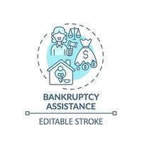 Bankruptcy assistance concept icon vector