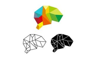 brain logo template colorful design vector
