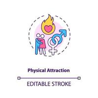 Physical attraction and passion concept icon. vector