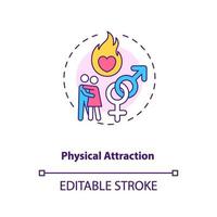 Physical attraction and passion concept icon. vector