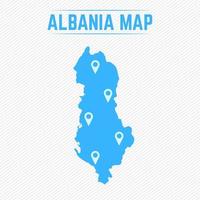 Albania mapa simple con iconos de mapa vector