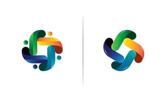 colorful abstract logo template vector design