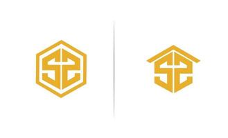Initial letter SZ minimalist art logo vector