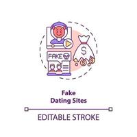 Fake dating website concept icon. vector