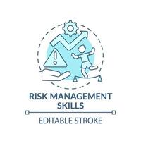 Risk management skills blue concept icon vector