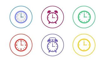 Colorful Clock Icon Set vector