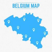 mapa simple de bélgica con iconos de mapa vector