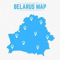 mapa simple de bielorrusia con iconos de mapa vector