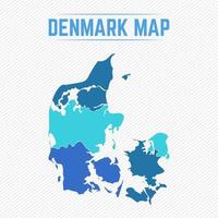 Denmark Detailed Map With States vector