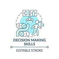 Decision making skills blue concept icon vector