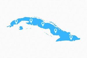 Cuba Simple Map With Map Icons vector