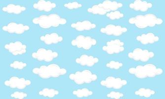 Cute Clouds Pattern on Blue Background vector