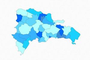 Dominican Republic Detailed Map With States vector