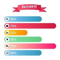 Gradient Business Bar Infographic vector