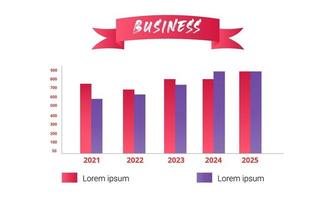 Gradient Business Graph Statistic For Infographic vector