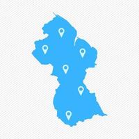 Guyana Simple Map With Map Icons vector